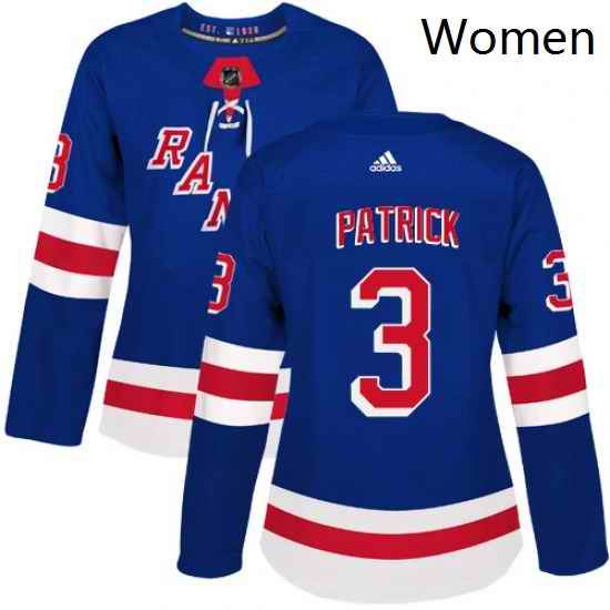 Womens Adidas New York Rangers 3 James Patrick Authentic Royal Blue Home NHL Jersey